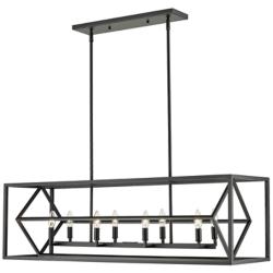 Euclide 44" Wide Matte Black 8-Light Linear Chandelier