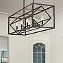 1_Euclide 44" Wide Matte Black 8-Light Linear Chandelier