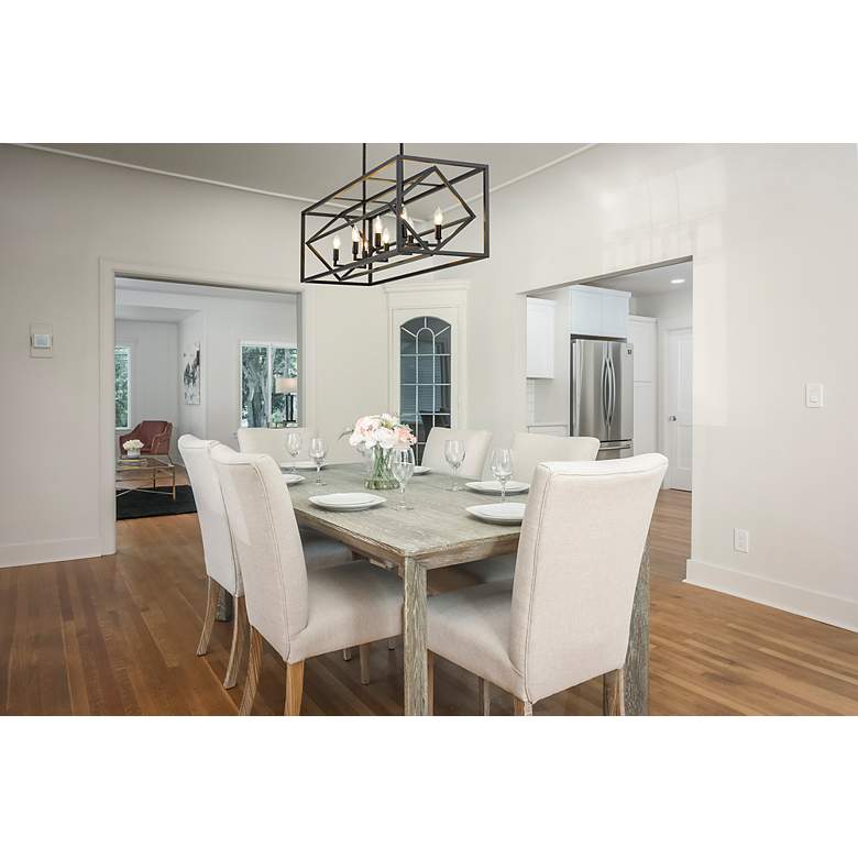 Image 4 Euclide 44" Wide Matte Black 8-Light Linear Chandelier more views