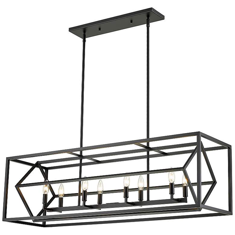 Image 5 Euclide 44" Wide Matte Black 8-Light Linear Chandelier more views