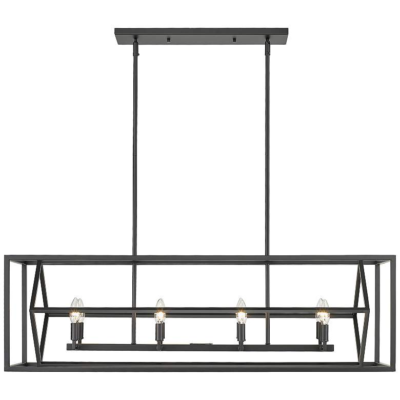 Image 6 Euclide 44" Wide Matte Black 8-Light Linear Chandelier more views
