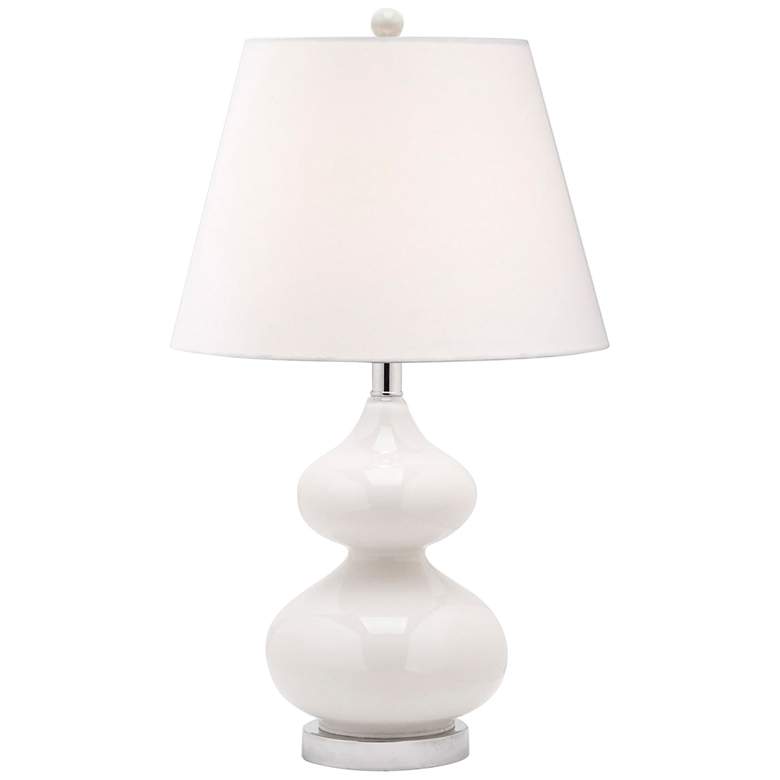 Image 2 Eudora 19 inch High White Glass Gourd Accent Table Lamp