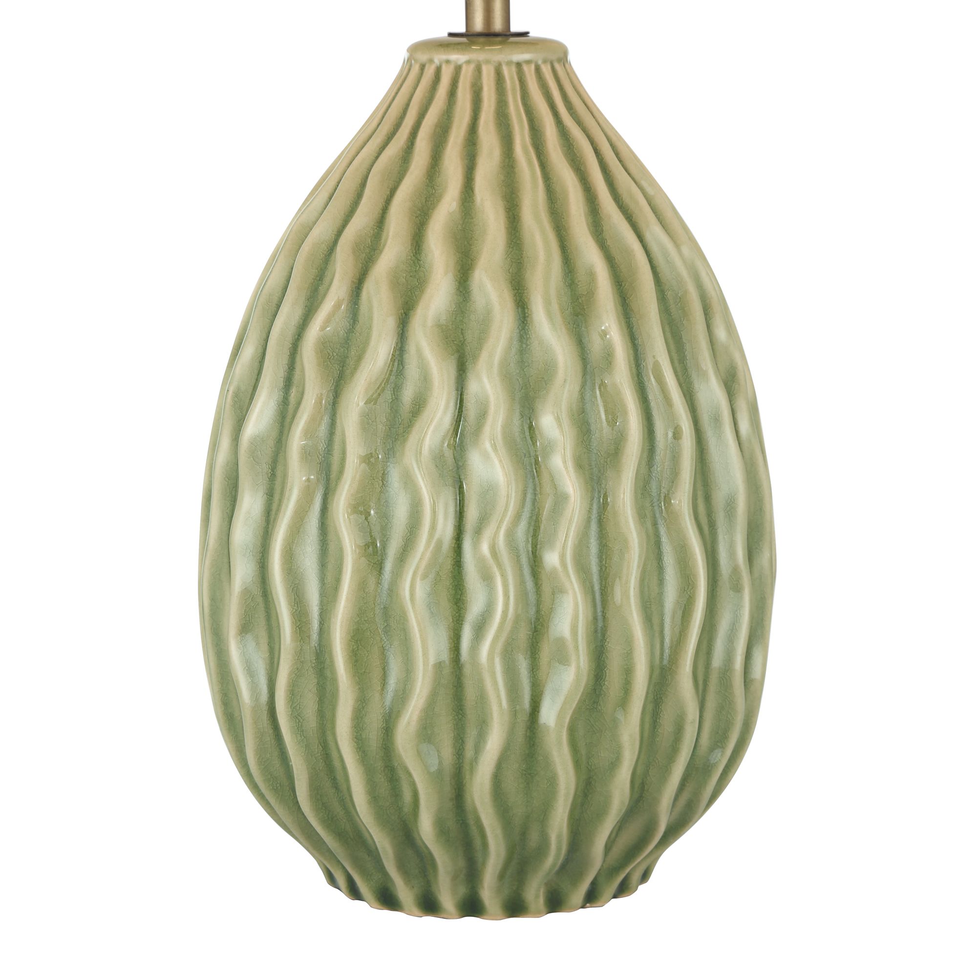 Eugene 20 1/4" High Wavy Green Ceramic Gourd Accent Table Lamp in scene