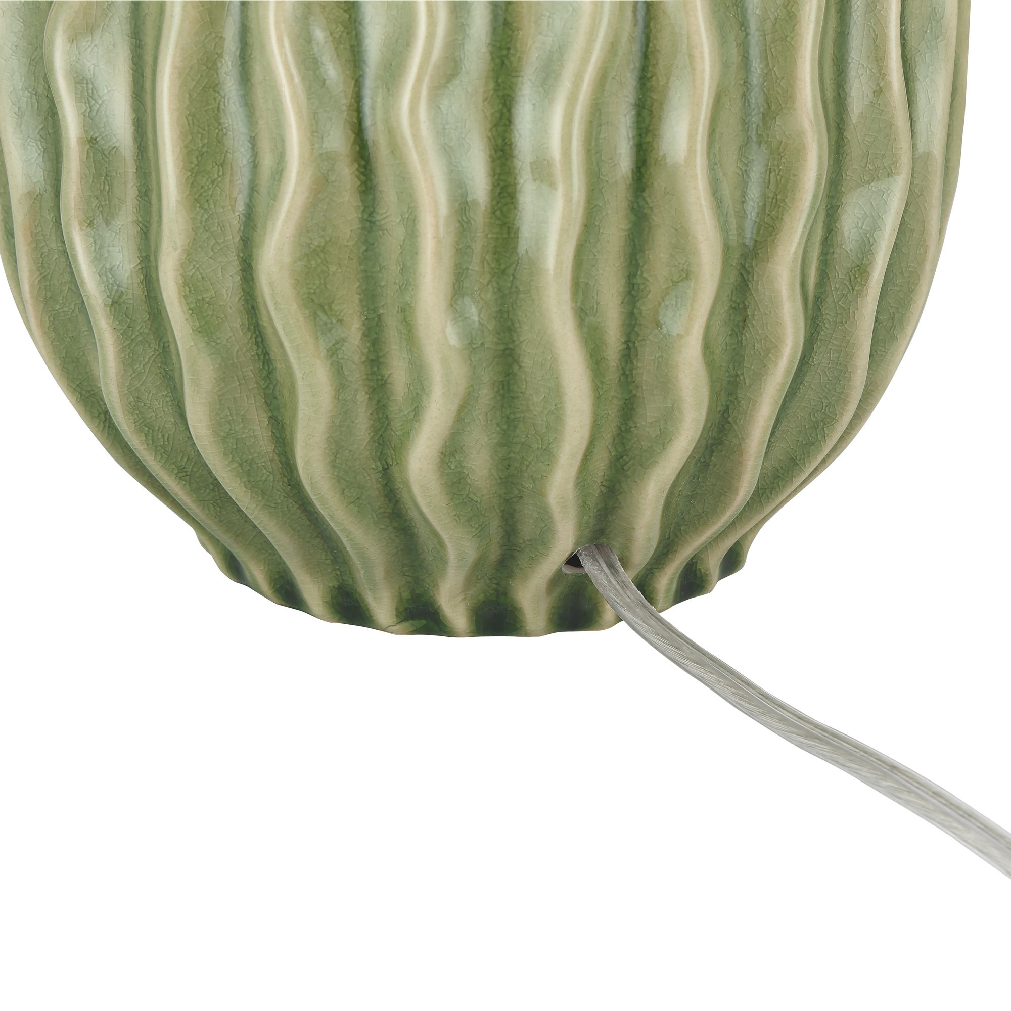 Eugene 20 1/4" High Wavy Green Ceramic Gourd Accent Table Lamp in scene