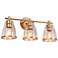 Eumeneia 22" Wide Satin Gold 3-Light Vanity Bath Light