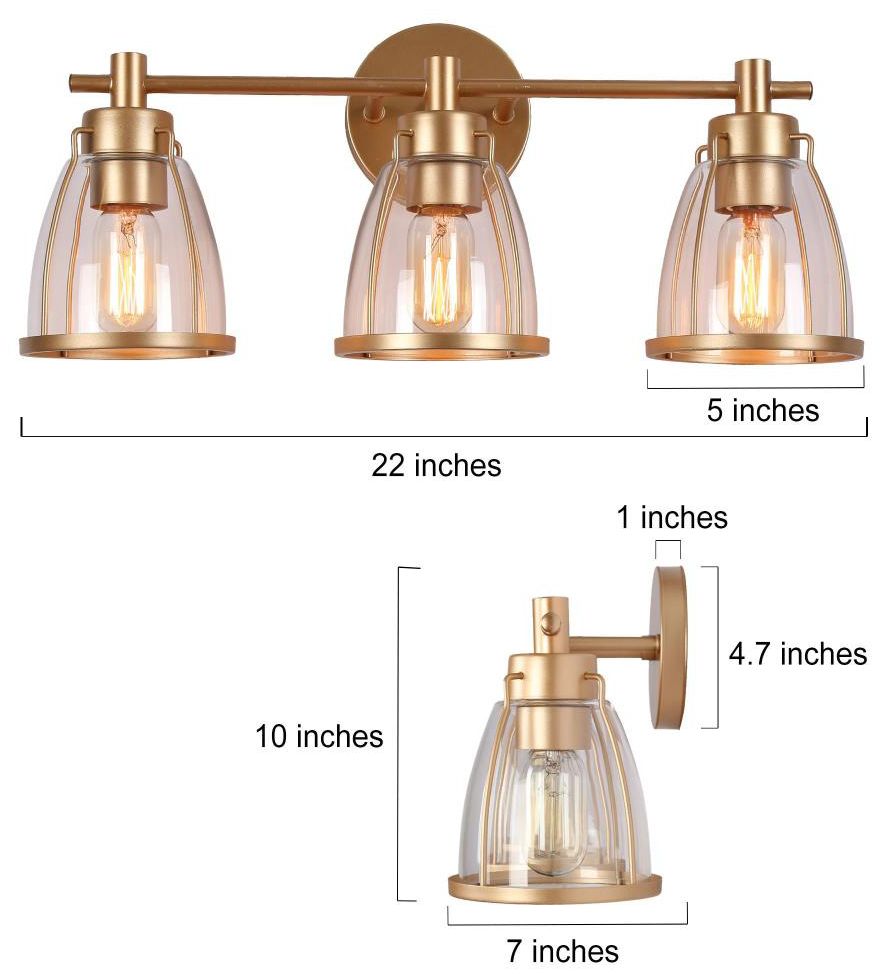 Image 2 Eumeneia 22" Wide Satin Gold 3-Light Vanity Bath Light more views