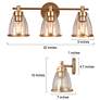 2_Eumeneia 22" Wide Satin Gold 3-Light Vanity Bath Light more views
