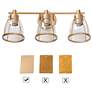 3_Eumeneia 22" Wide Satin Gold 3-Light Vanity Bath Light more views
