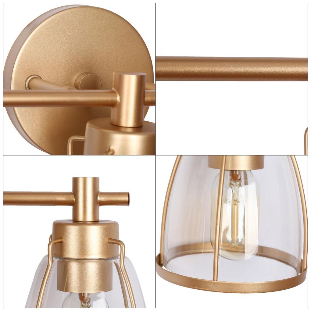 Image 4 Eumeneia 22" Wide Satin Gold 3-Light Vanity Bath Light more views