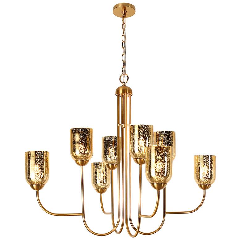 Image 1 Euniecstasy 8-Light Brass Glass Chandelier