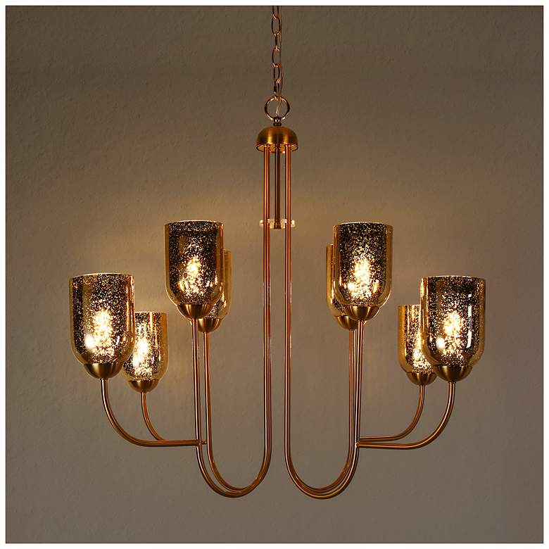 Image 2 Euniecstasy 8-Light Brass Glass Chandelier more views
