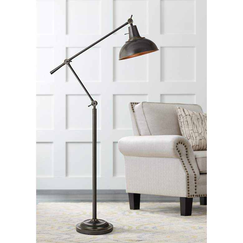 Image 1 Eupen Dark Bronze Adjustable Linear Floor Lamp