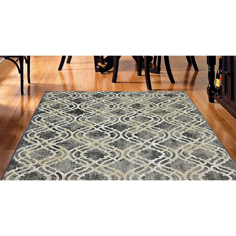 Image 1 Euphoria 90274 5&#39;3 inchx7&#39;10 inch Potterton Ash Gray Area Rug