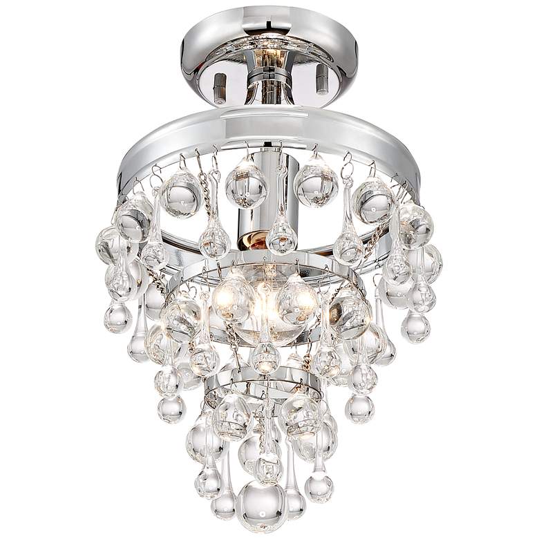 Euria 9&quot; Wide Chrome and Clear Glass Ceiling Light more views