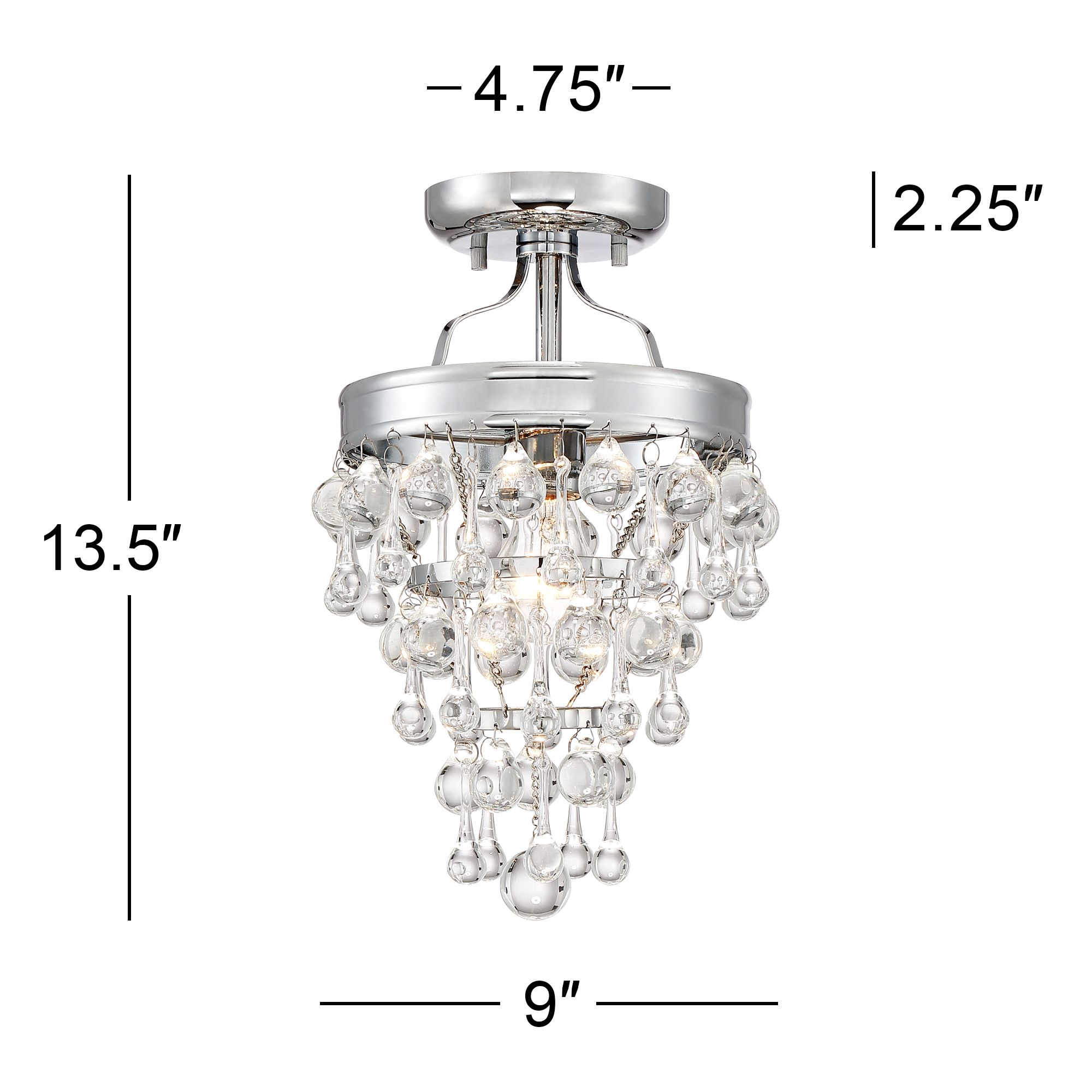 Euria 9" Wide Chrome and Clear Glass Ceiling Light 15Y86 Lamps Plus