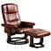 Euro Design Vintage Swivel Recliner with Ottoman