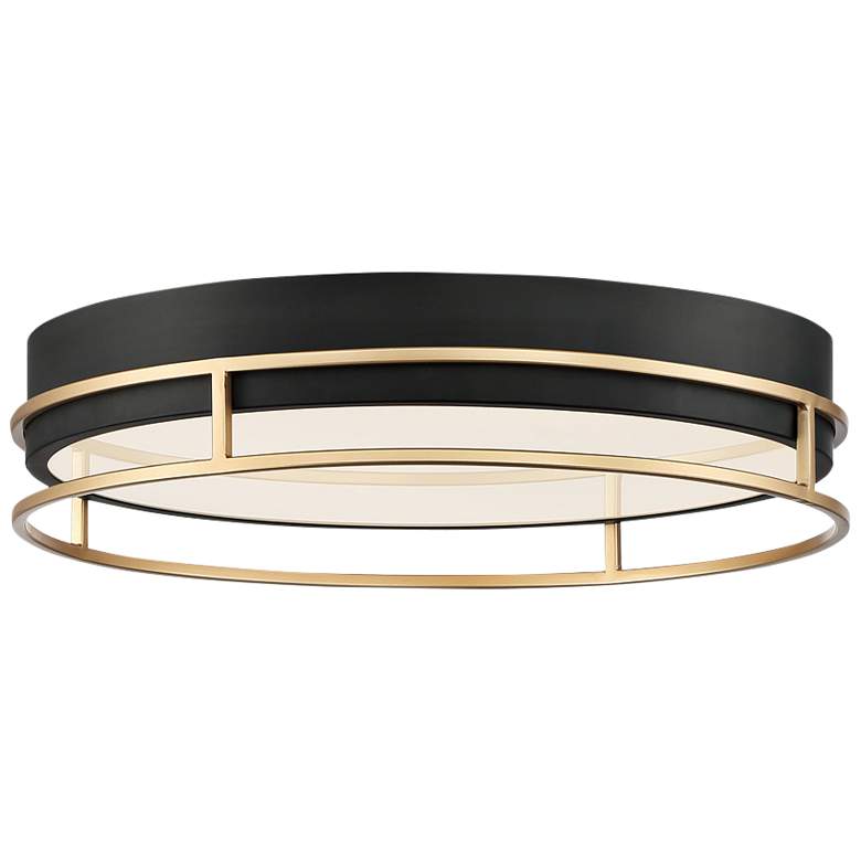 Image 1 Euro Grafice 17 3/4"W Matte Black and Gold LED Ceiling Light