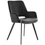 1_Euro Style Desi 25 1/2" Black Fabric and Faux Leather Armchair