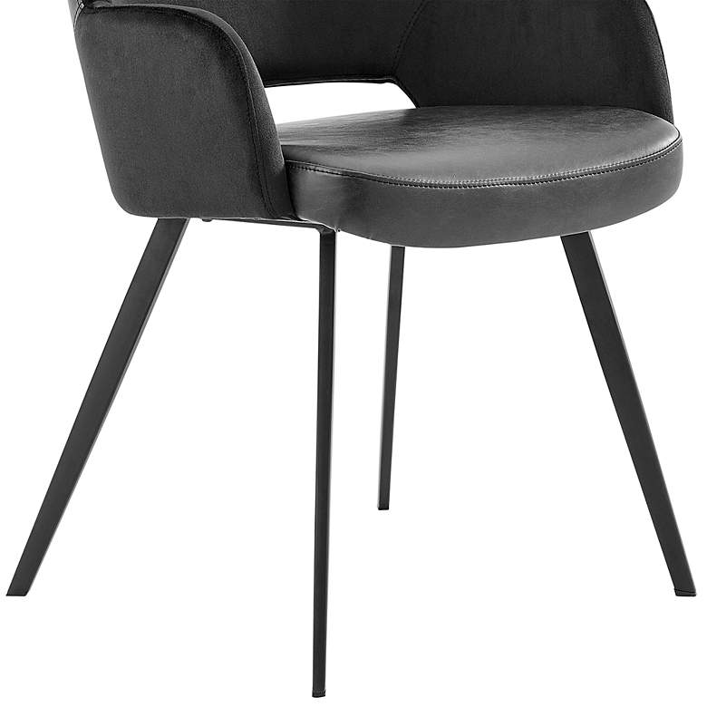 Image 3 Euro Style Desi 25 1/2" Black Fabric and Faux Leather Armchair more views