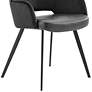 3_Euro Style Desi 25 1/2" Black Fabric and Faux Leather Armchair more views