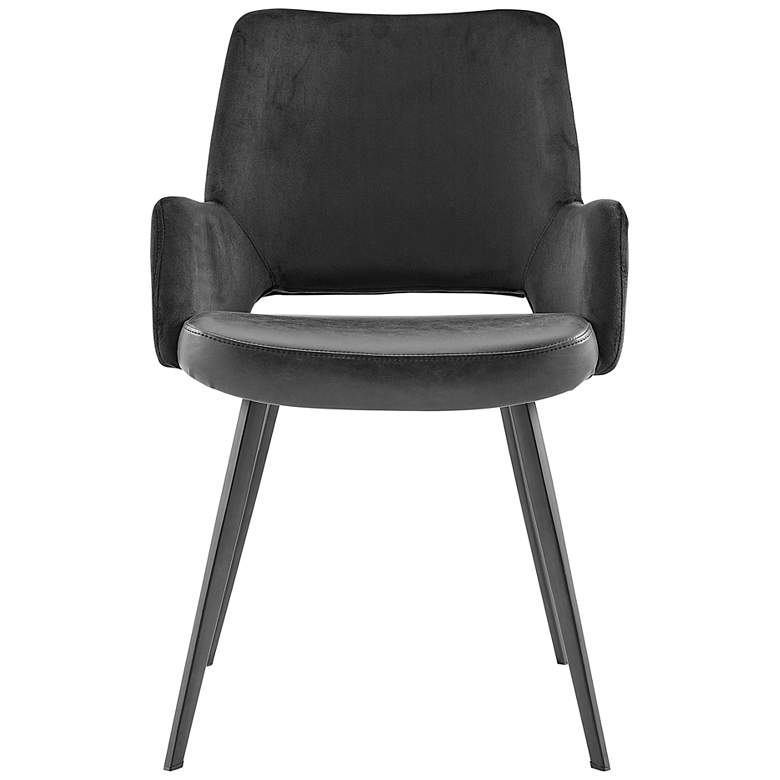 Image 6 Euro Style Desi 25 1/2" Black Fabric and Faux Leather Armchair more views