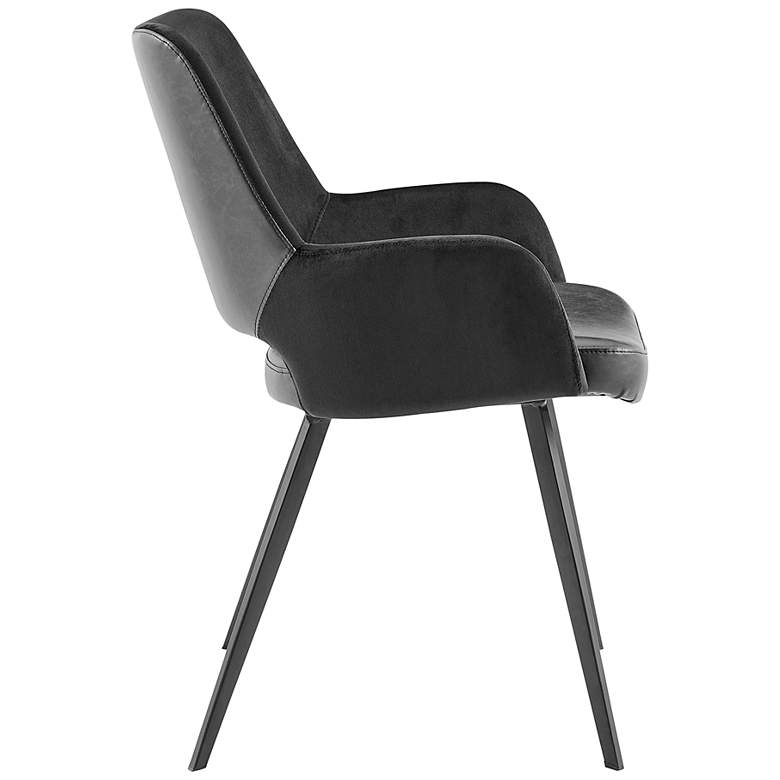 Image 7 Euro Style Desi 25 1/2" Black Fabric and Faux Leather Armchair more views