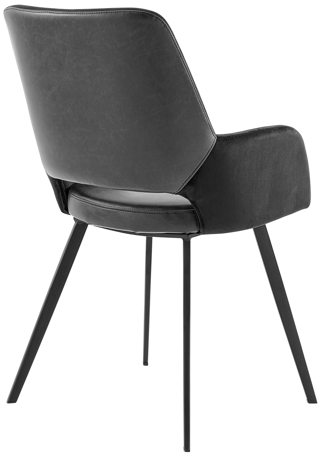 Euro Style Desi 25 1/2" Black Fabric and Faux Leather Armchair