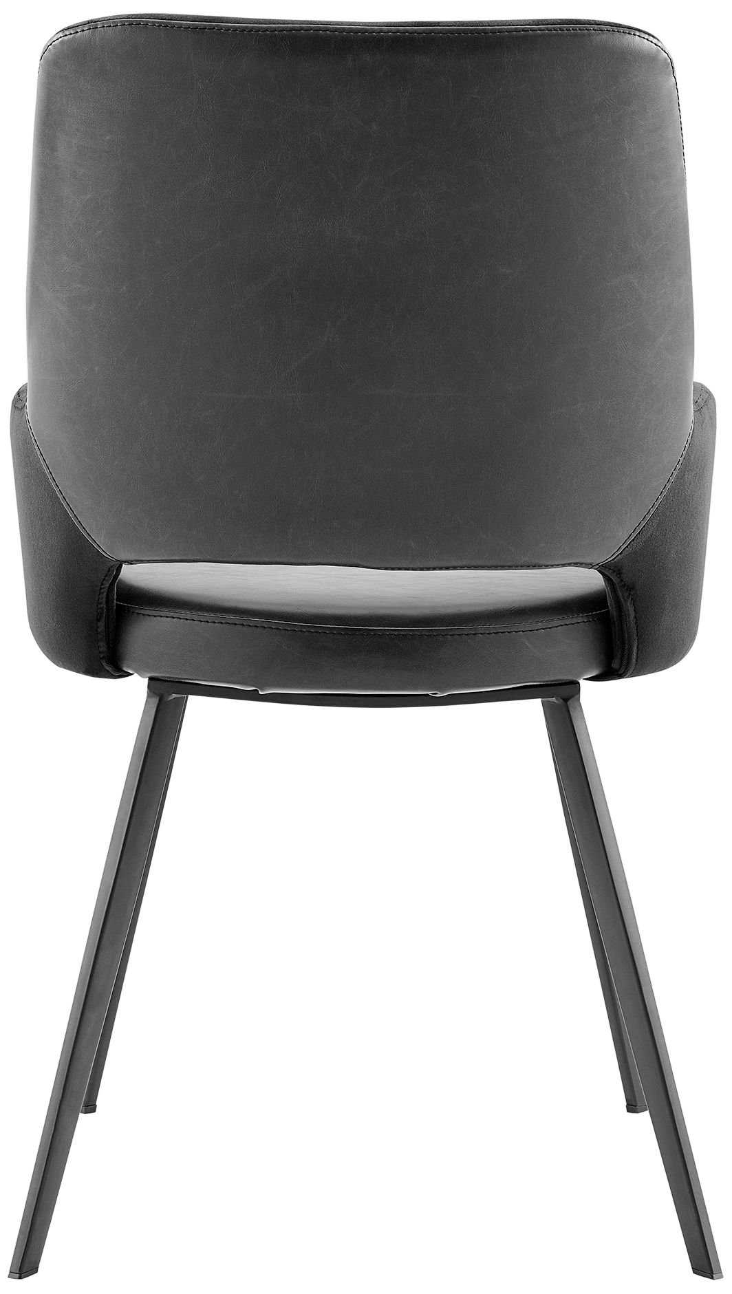 Euro Style Desi 25 1/2" Black Fabric and Faux Leather Armchair