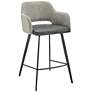 1_Euro Style Desi 25 1/2" Modern Gray Fabric Swivel Counter Height Stool