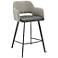 Euro Style Desi 25 1/2" Modern Gray Fabric Swivel Counter Height Stool