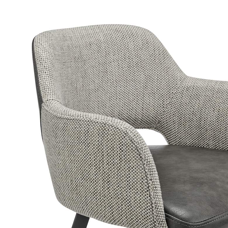 Image 3 Euro Style Desi 25 1/2" Modern Gray Fabric Swivel Counter Height Stool more views