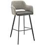 Thumbnail1 of Euro Style Desi 29 1/4" Modern Gray Fabric Swivel Bar Height Stool