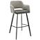 Euro Style Desi 29 1/4" Modern Gray Fabric Swivel Bar Height Stool