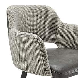 Image2 of Euro Style Desi 29 1/4" Modern Gray Fabric Swivel Bar Height Stool more views