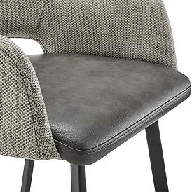 Image3 of Euro Style Desi 29 1/4" Modern Gray Fabric Swivel Bar Height Stool more views