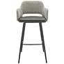 Euro Style Desi 29 1/4" Modern Gray Fabric Swivel Bar Height Stool