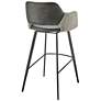 Euro Style Desi 29 1/4" Modern Gray Fabric Swivel Bar Height Stool