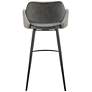 Euro Style Desi 29 1/4" Modern Gray Fabric Swivel Bar Height Stool