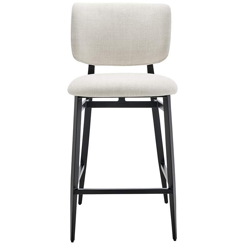 Image 1 Euro Style Felipe 26 1/2" Black with Beige Fabric Counter Height Stool