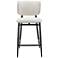 Euro Style Felipe 26 1/2" Black with Beige Fabric Counter Height Stool