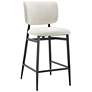2_Euro Style Felipe 26 1/2" Black with Beige Fabric Counter Height Stool more views