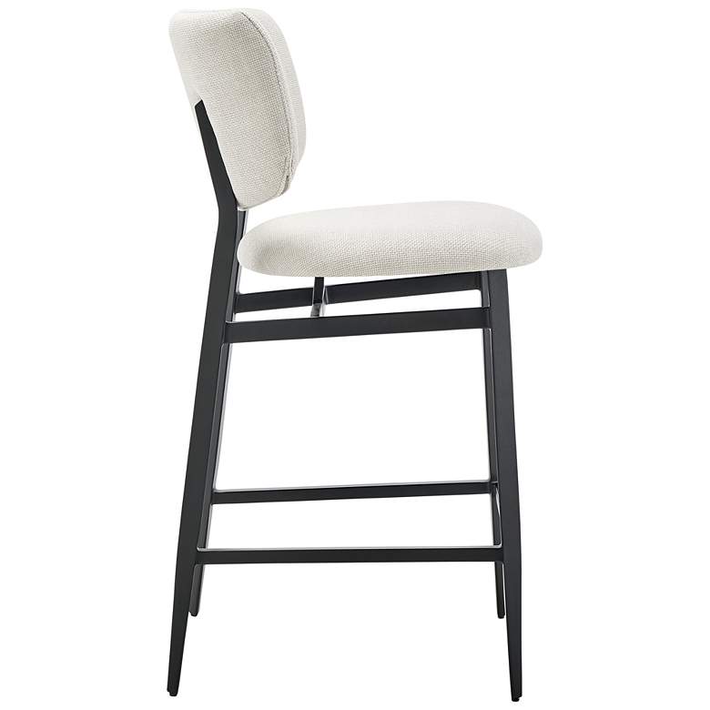 Image 3 Euro Style Felipe 26 1/2" Black with Beige Fabric Counter Height Stool more views