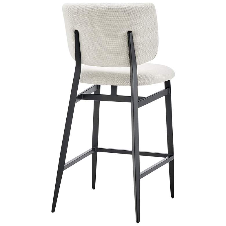 Image 4 Euro Style Felipe 26 1/2" Black with Beige Fabric Counter Height Stool more views