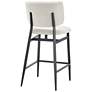 4_Euro Style Felipe 26 1/2" Black with Beige Fabric Counter Height Stool more views