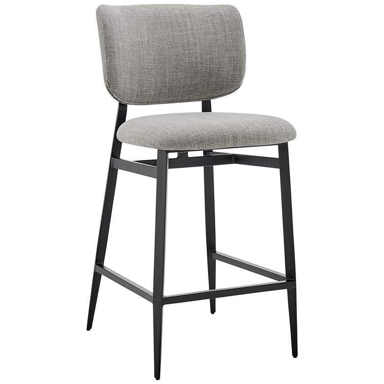 Image 1 Euro Style Felipe 26 1/2" Gray Linen Fabric Counter Height Stool