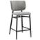 Euro Style Felipe 26 1/2" Gray Linen Fabric Counter Height Stool