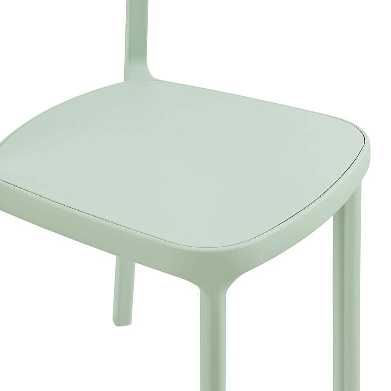 Image 2 Euro Style Lance 18 1/2" Wide Mint Green Outdoor Stackable Side Chair more views