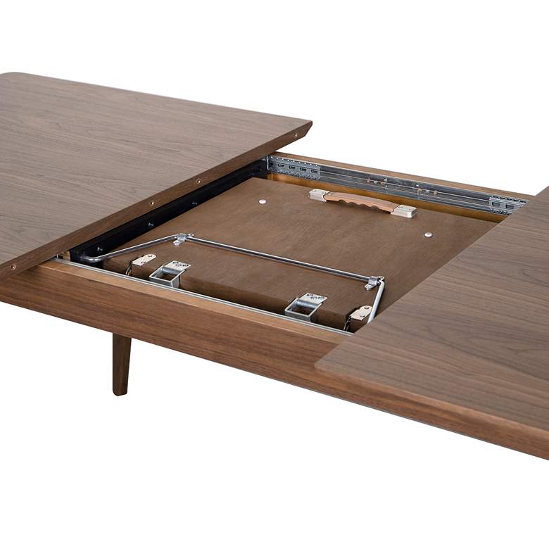 Image 3 Euro Style Lawrence 82 1/2" Walnut Veneered Extension Dining Table more views