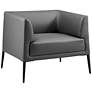 2_Euro Style Matias 32" Wide Gray Leatherette Modern Lounge Chair