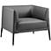 Euro Style Matias 32" Wide Gray Leatherette Modern Lounge Chair